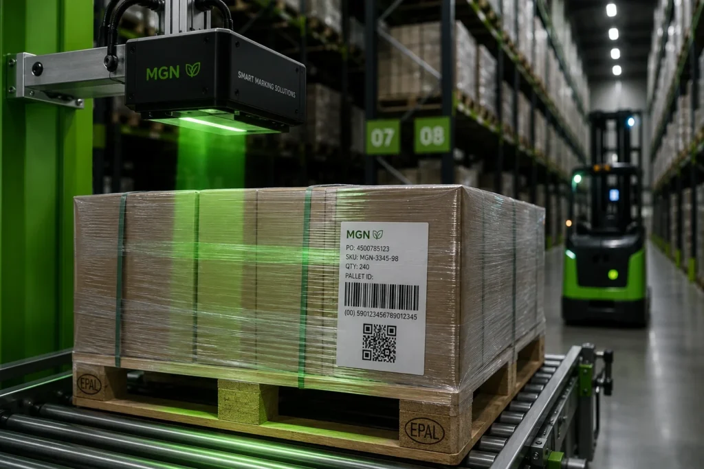 Automatyczne etykietowanie kartonów w firmie produkcyjnej